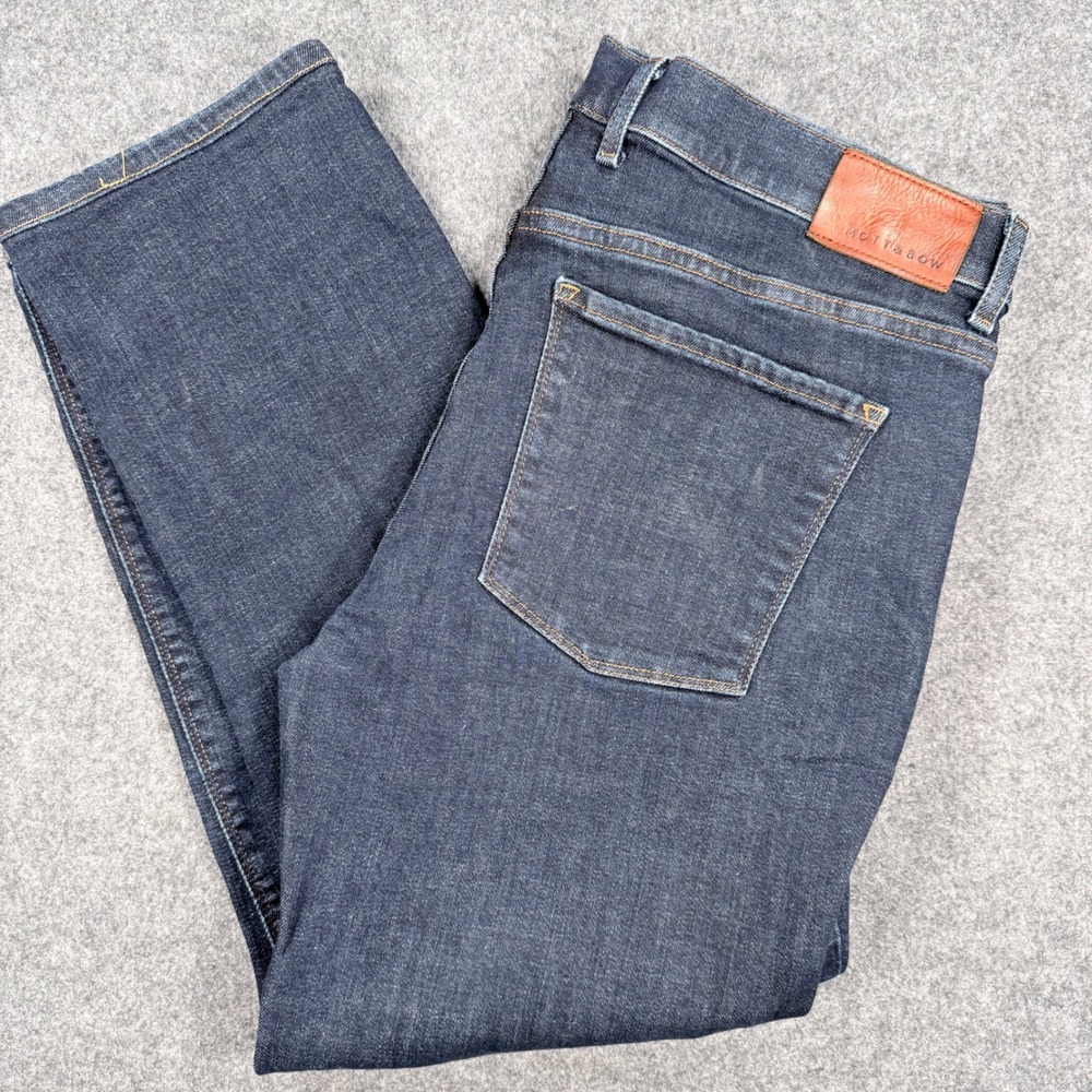 Mott & Bow Mens Slim Fit Dark Indigo Stretch Denim Jeans W38 L30 (38x28)